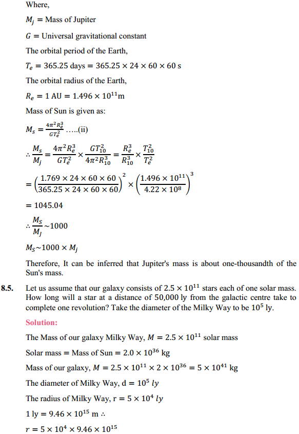HBSE 11th Class Physics Solutions Chapter 8 Gravitation 4