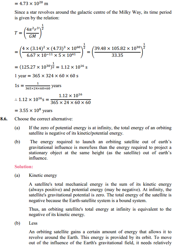 HBSE 11th Class Physics Solutions Chapter 8 Gravitation 5