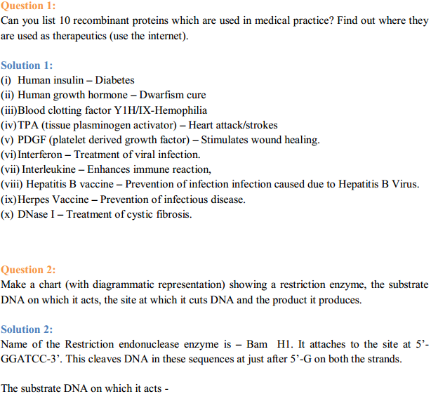 HBSE 12th Class Biology Solutions Chapter 11 Biotechnology Principles and Processes 1