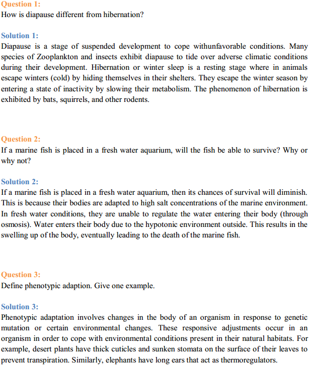 HBSE 12th Class Biology Solutions Chapter 13 Organisms and Populations 1