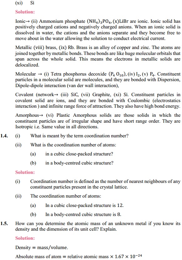 HBSE 12th Class Chemistry Solutions Chapter 1 The Solid State 13