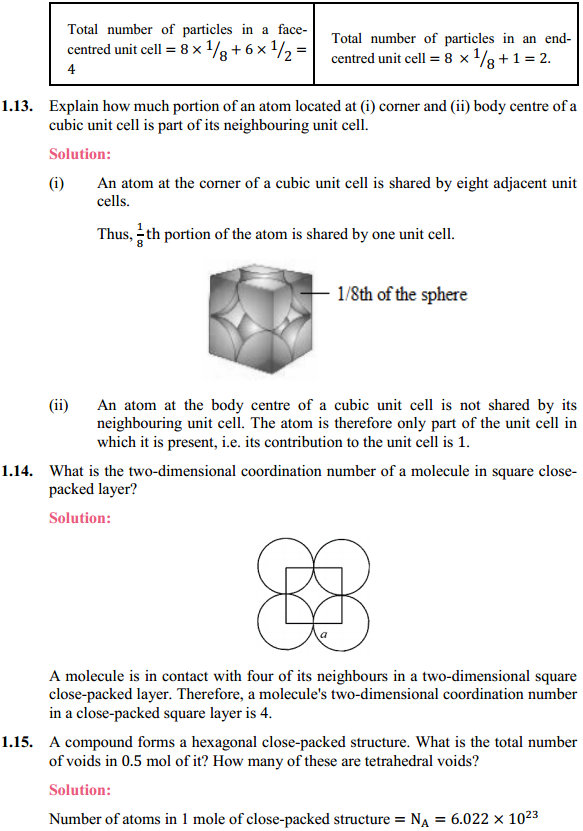 HBSE 12th Class Chemistry Solutions Chapter 1 The Solid State 6