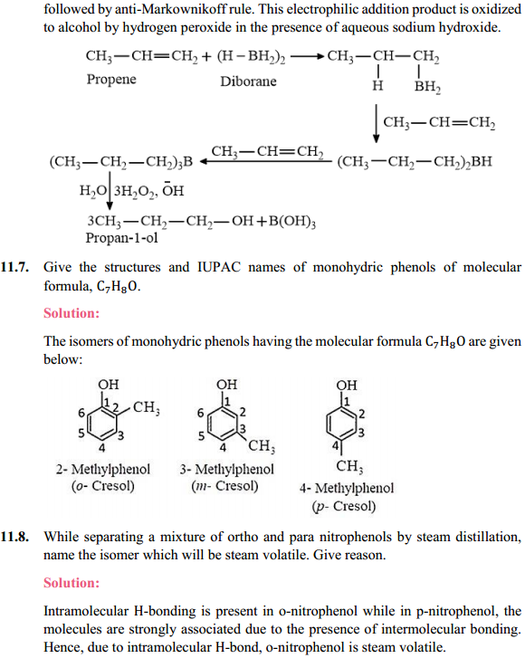 HBSE 12th Class Chemistry Solutions Chapter 11 Alcohols, Phenols and Ehers 25