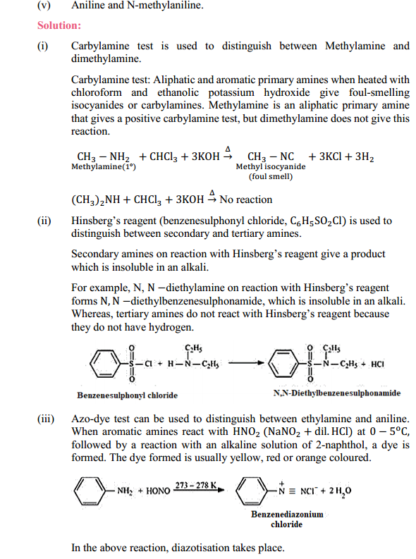 HBSE 12th Class Chemistry Solutions Chapter 13 Amines 12