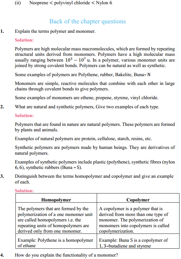 HBSE 12th Class Chemistry Solutions Chapter 15 Polymers 4