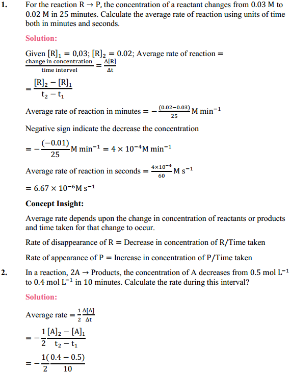 HBSE 12th Class Chemistry Solutions Chapter 4 Chemical Kinetics 1