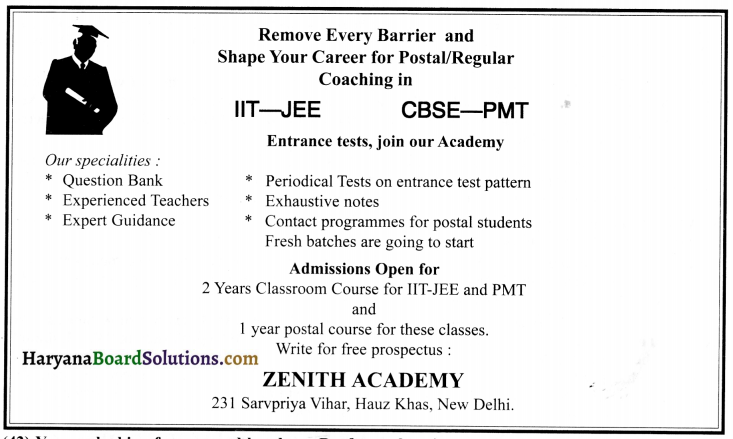 HBSE 12th Class English Advertisement Writing 2