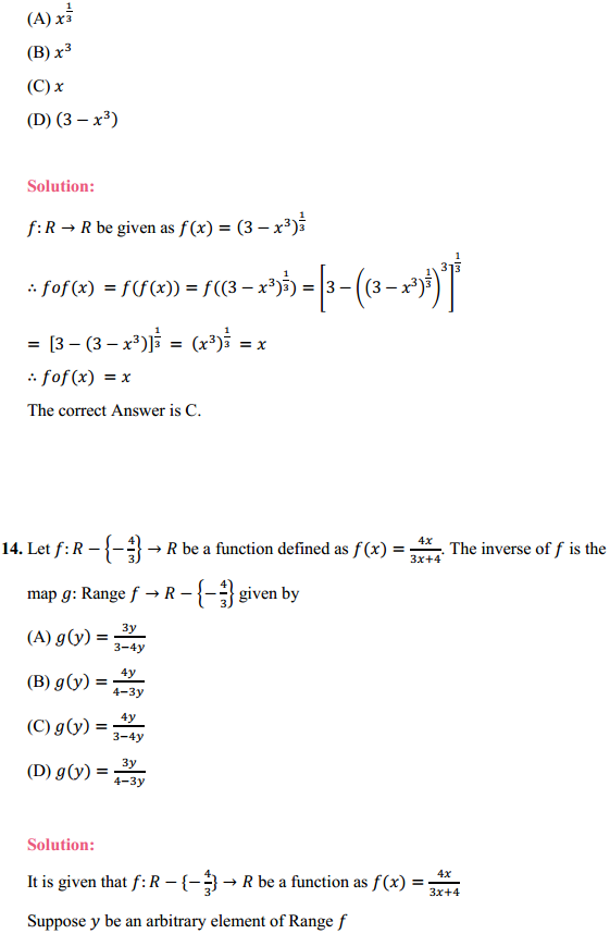 HBSE 12th Class Maths Solutions Chapter 1 Relations and Functions Ex 1.3 12