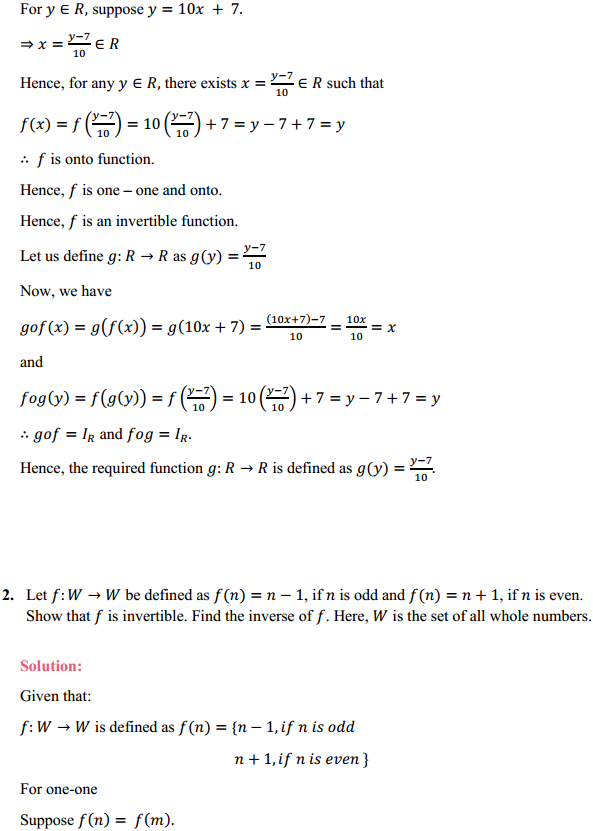 HBSE 12th Class Maths Solutions Chapter 1 Relations and Functions Miscellaneous Exercise 2