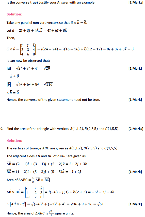 HBSE 12th Class Maths Solutions Chapter 10 Vector Algebra Ex 10.4 6