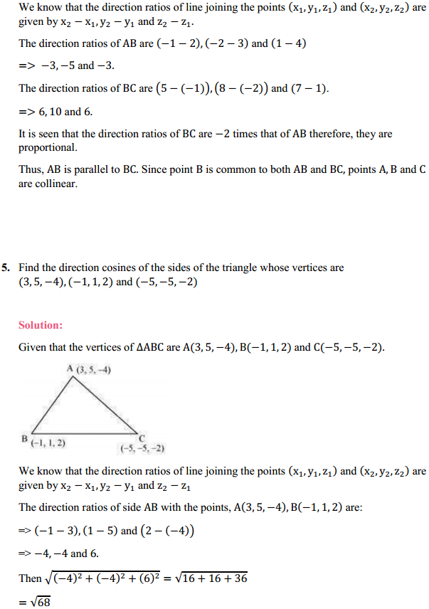HBSE 12th Class Maths Solutions Chapter 11 Three Dimensional Geometry Ex 11.1 3