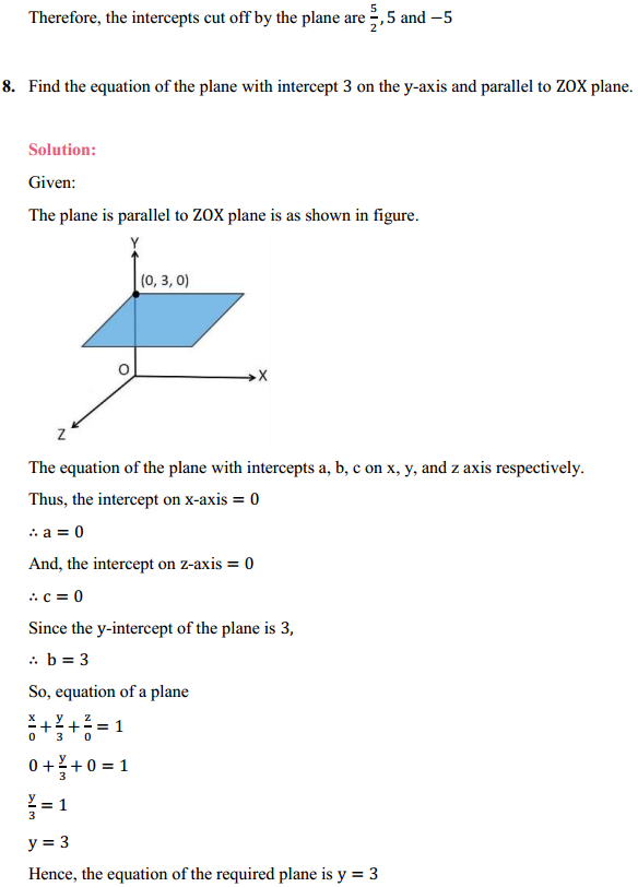 HBSE 12th Class Maths Solutions Chapter 11 Three Dimensional Geometry Ex 11.3 10