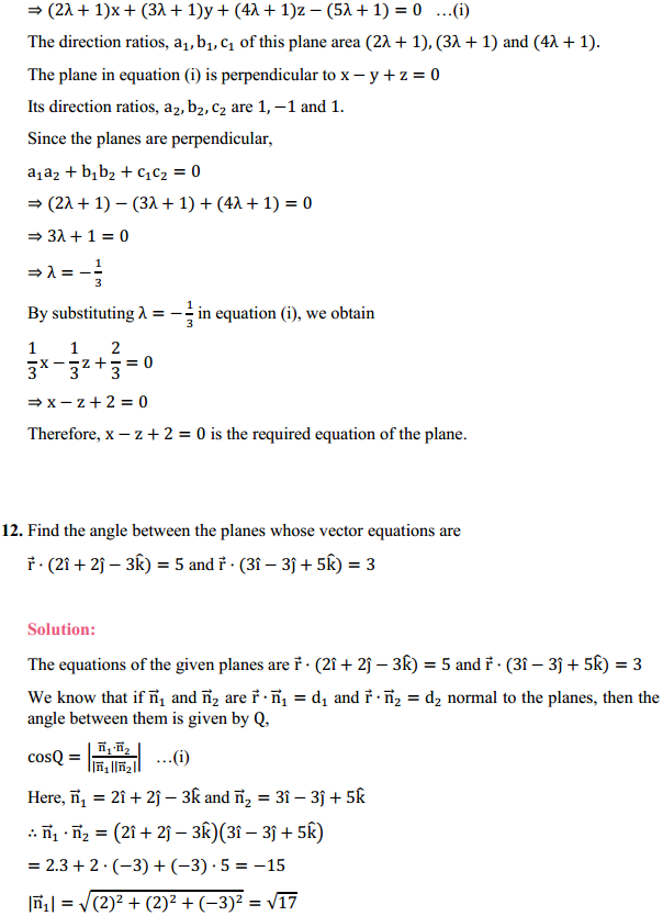 HBSE 12th Class Maths Solutions Chapter 11 Three Dimensional Geometry Ex 11.3 13
