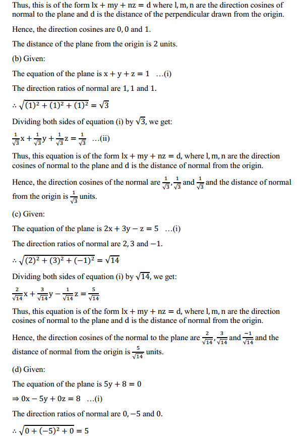 HBSE 12th Class Maths Solutions Chapter 11 Three Dimensional Geometry Ex 11.3 2