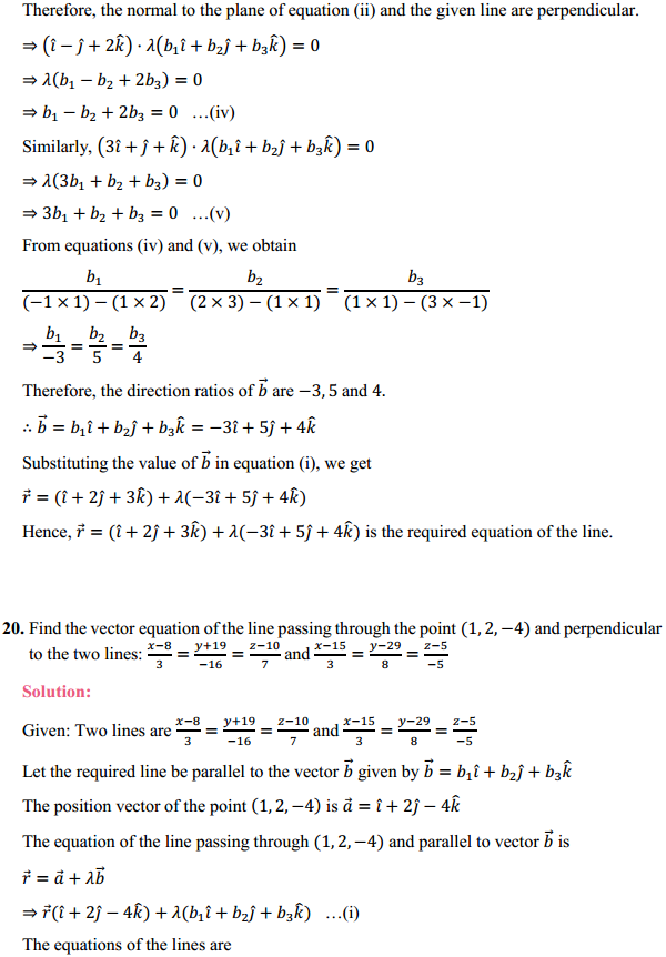 HBSE 12th Class Maths Solutions Chapter 11 Three Dimensional Geometry Miscellaneous Exercise 16