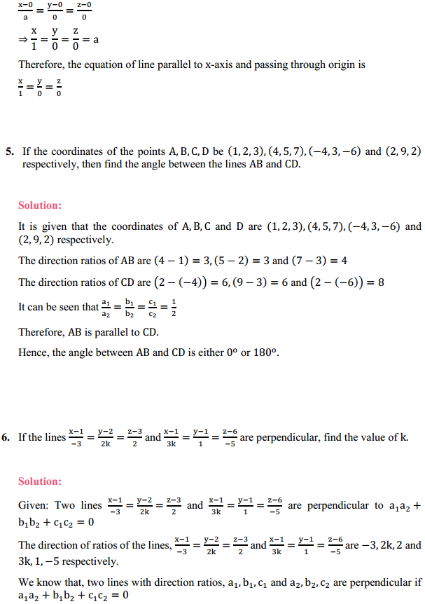 HBSE 12th Class Maths Solutions Chapter 11 Three Dimensional Geometry Miscellaneous Exercise 4