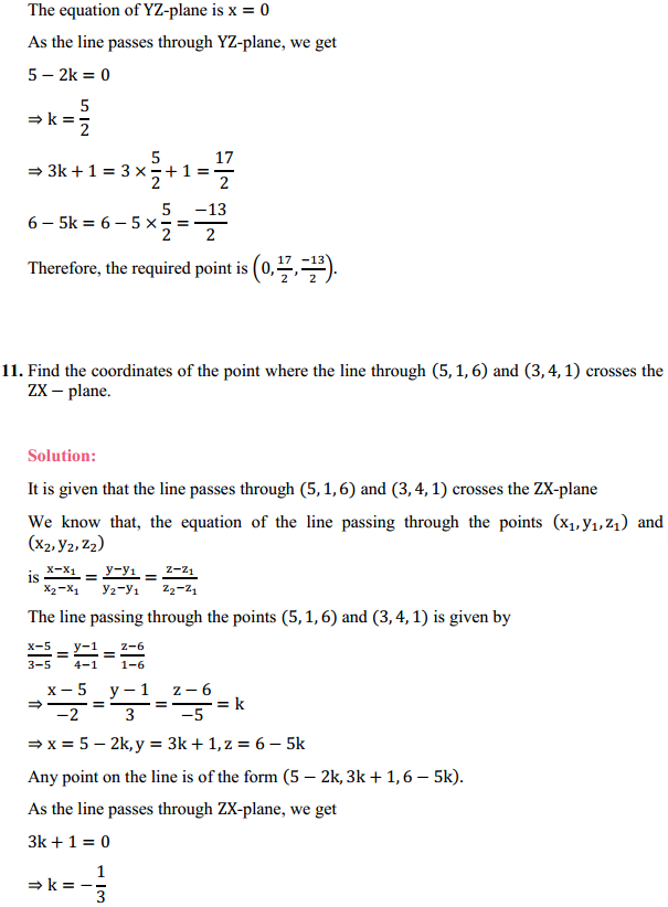 HBSE 12th Class Maths Solutions Chapter 11 Three Dimensional Geometry Miscellaneous Exercise 8