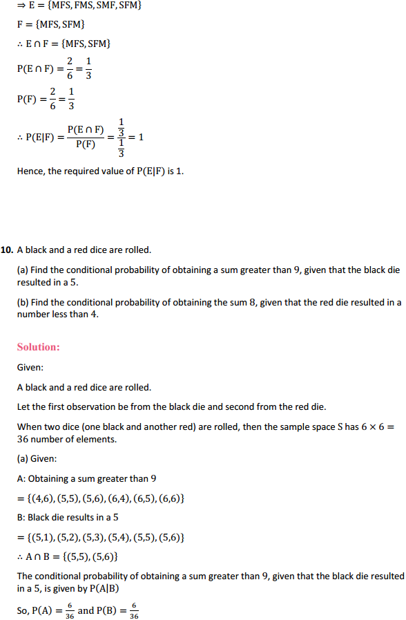 HBSE 12th Class Maths Solutions Chapter 13 Probability Ex 13.1 12