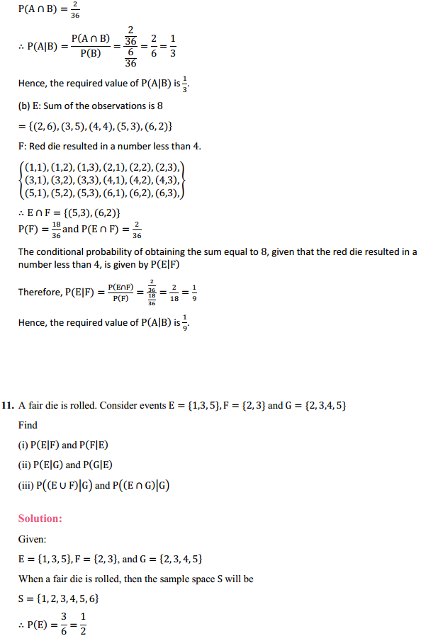 HBSE 12th Class Maths Solutions Chapter 13 Probability Ex 13.1 13