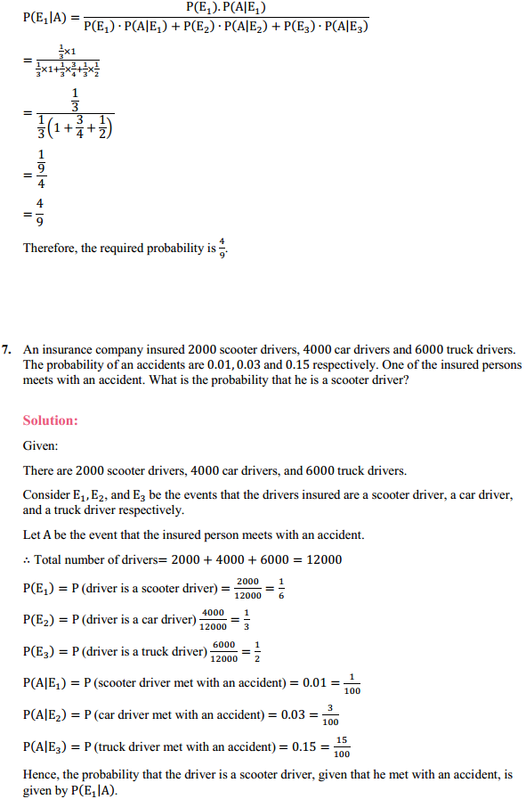 HBSE 12th Class Maths Solutions Chapter 13 Probability Ex 13.3 10