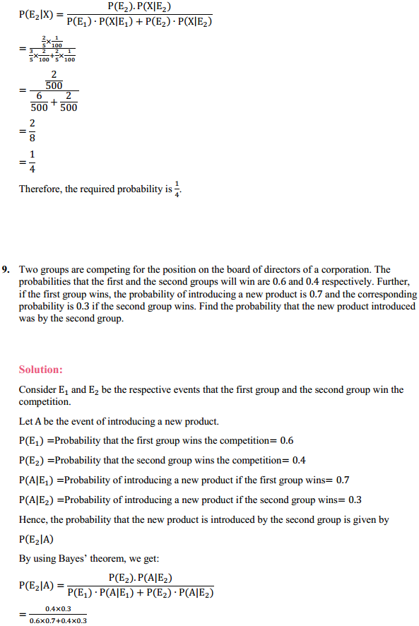 HBSE 12th Class Maths Solutions Chapter 13 Probability Ex 13.3 12
