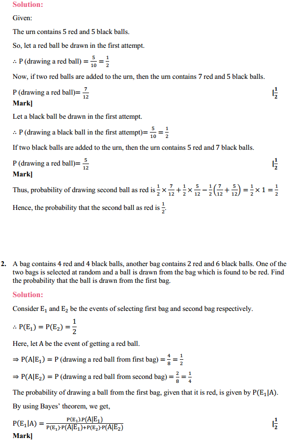 HBSE 12th Class Maths Solutions Chapter 13 Probability Ex 13.3 2