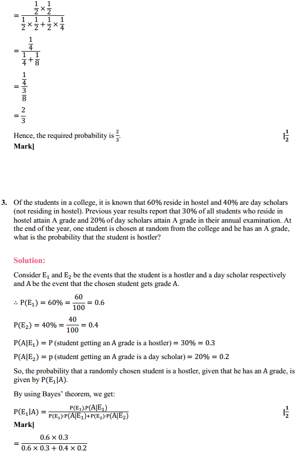 HBSE 12th Class Maths Solutions Chapter 13 Probability Ex 13.3 3
