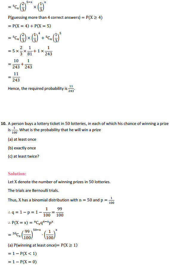HBSE 12th Class Maths Solutions Chapter 13 Probability Ex 13.5 12