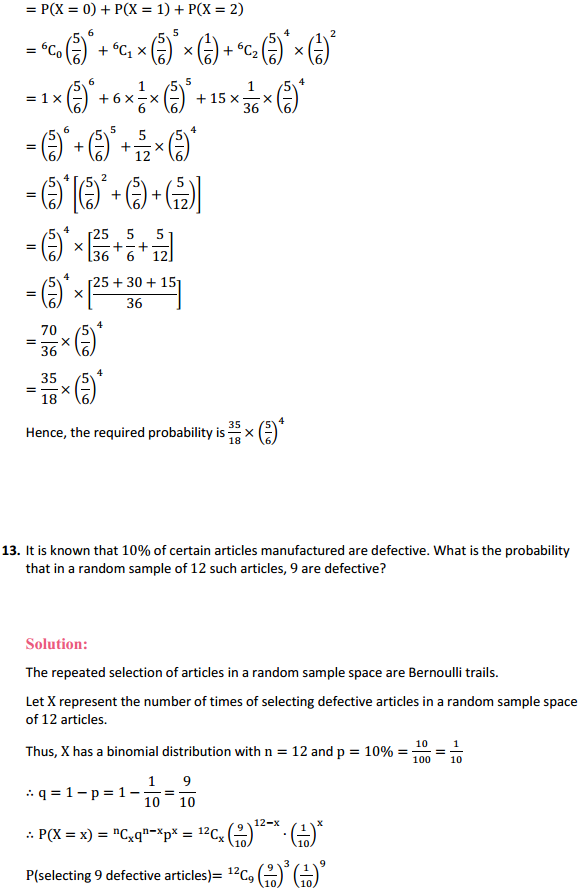 HBSE 12th Class Maths Solutions Chapter 13 Probability Ex 13.5 16