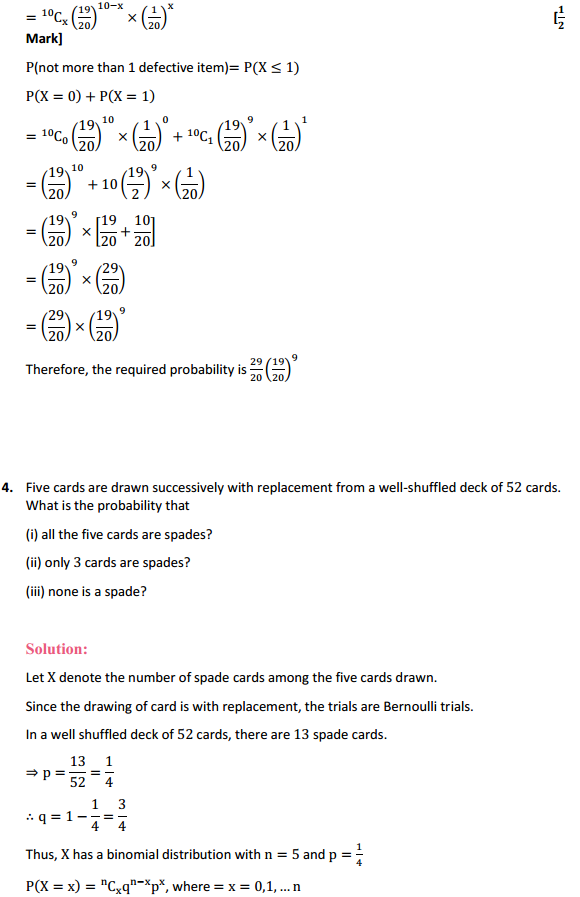 HBSE 12th Class Maths Solutions Chapter 13 Probability Ex 13.5 4