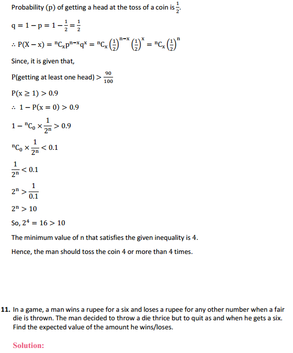 HBSE 12th Class Maths Solutions Chapter 13 Probability Miscellaneous Exercise 13