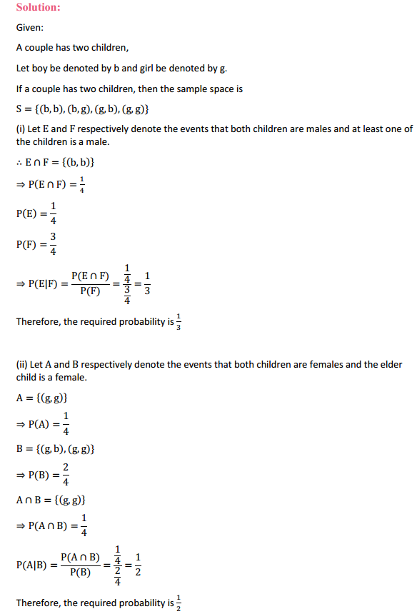 HBSE 12th Class Maths Solutions Chapter 13 Probability Miscellaneous Exercise 3
