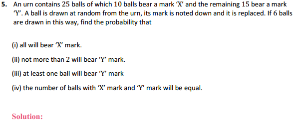 HBSE 12th Class Maths Solutions Chapter 13 Probability Miscellaneous Exercise 5