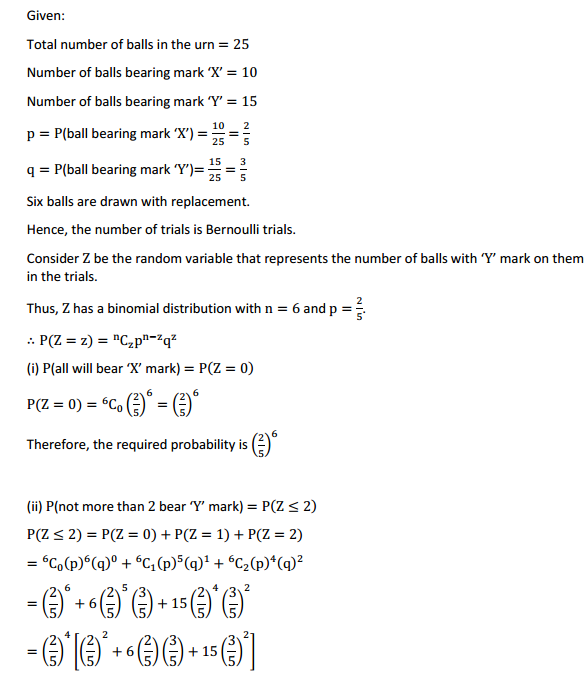 HBSE 12th Class Maths Solutions Chapter 13 Probability Miscellaneous Exercise 6