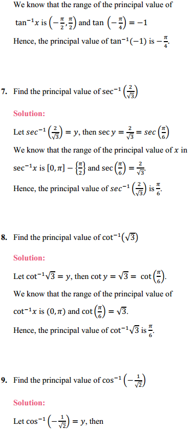 HBSE 12th Class Maths Solutions Chapter 2 Inverse Trigonometric Functions Ex 2.1 3