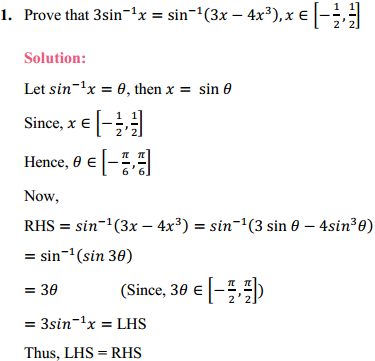 HBSE 12th Class Maths Solutions Chapter 2 Inverse Trigonometric Functions Ex 2.2 1