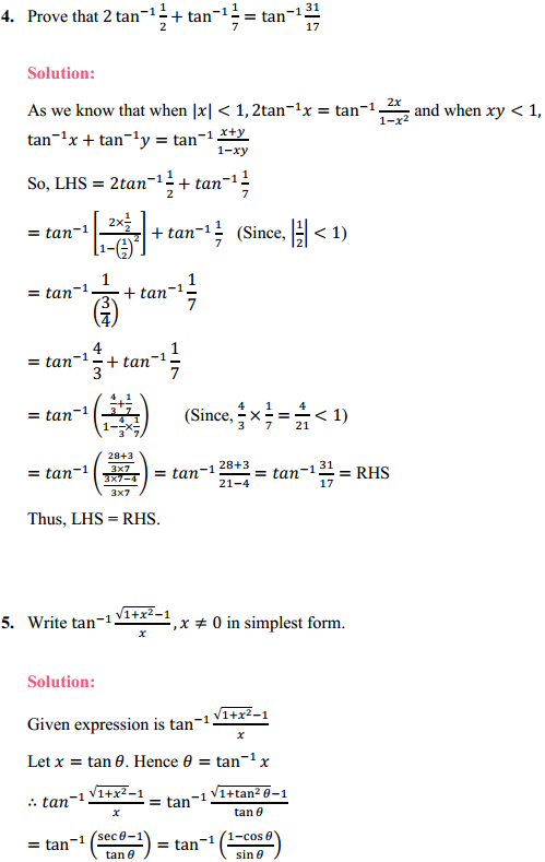 HBSE 12th Class Maths Solutions Chapter 2 Inverse Trigonometric Functions Ex 2.2 3