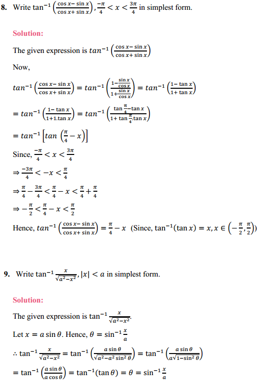 HBSE 12th Class Maths Solutions Chapter 2 Inverse Trigonometric Functions Ex 2.2 5