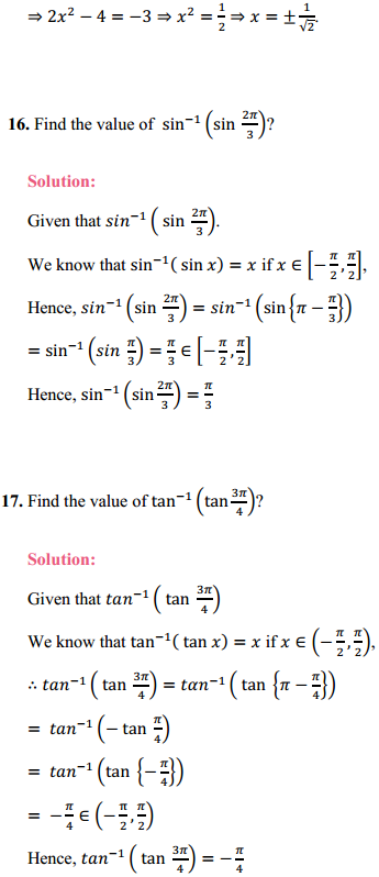 HBSE 12th Class Maths Solutions Chapter 2 Inverse Trigonometric Functions Ex 2.2 9