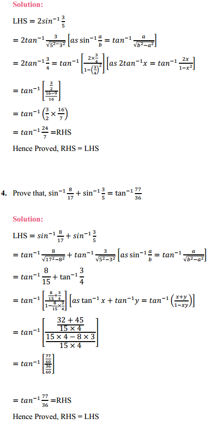 HBSE 12th Class Maths Solutions Chapter 2 Inverse Trigonometric Functions Miscellaneous Exercise 2