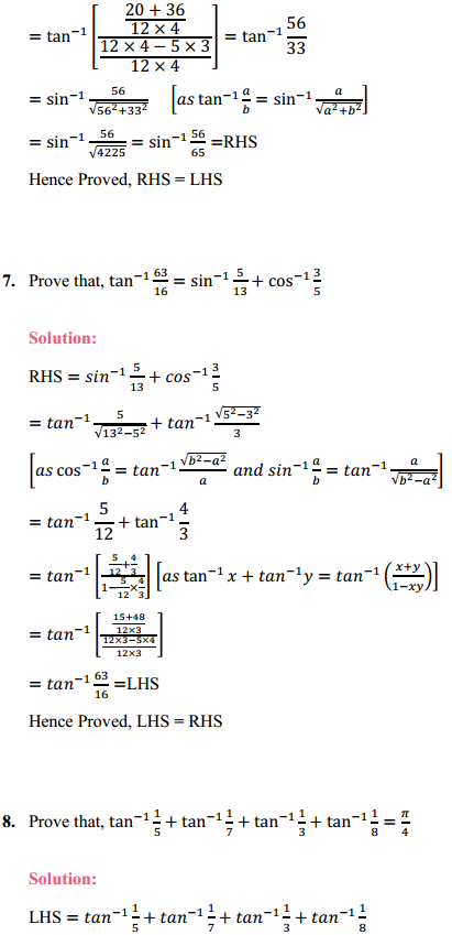 HBSE 12th Class Maths Solutions Chapter 2 Inverse Trigonometric Functions Miscellaneous Exercise 4