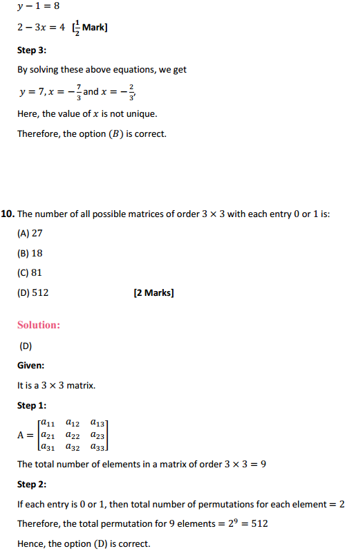HBSE 12th Class Maths Solutions Chapter 3 Matrices Ex 3.1 10
