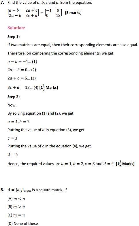 HBSE 12th Class Maths Solutions Chapter 3 Matrices Ex 3.1 8