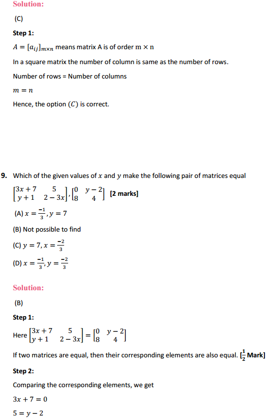 HBSE 12th Class Maths Solutions Chapter 3 Matrices Ex 3.1 9