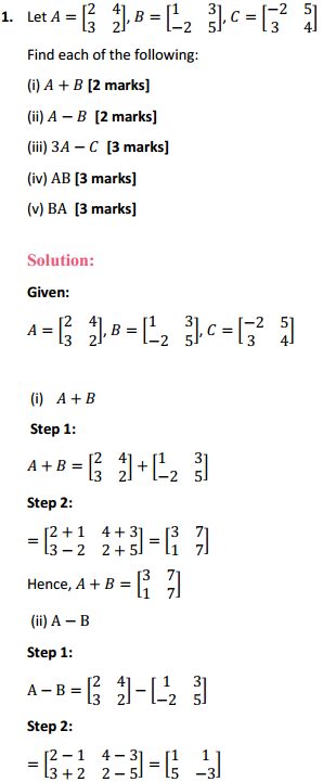 HBSE 12th Class Maths Solutions Chapter 3 Matrices Ex 3.2 1