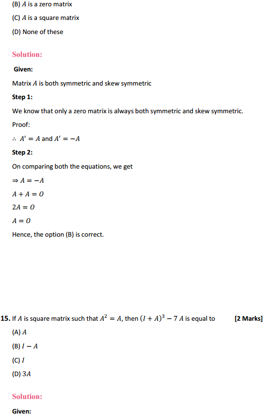 HBSE 12th Class Maths Solutions Chapter 3 Matrices Miscellaneous Exercise 17