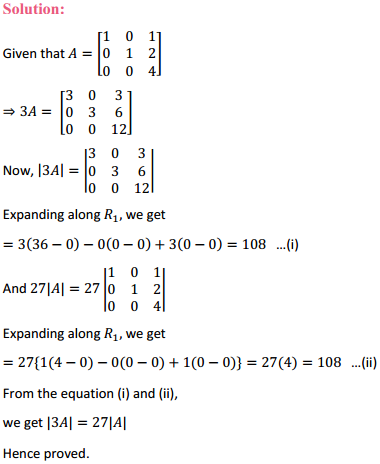 HBSE 12th Class Maths Solutions Chapter 4 Determinants Ex 4.1 3