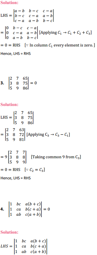 HBSE 12th Class Maths Solutions Chapter 4 Determinants Ex 4.2 2