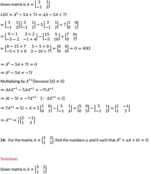 HBSE 12th Class Maths Solutions Chapter 4 Determinants Ex 4.5 14