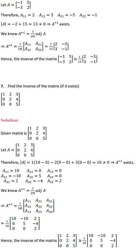 HBSE 12th Class Maths Solutions Chapter 4 Determinants Ex 4.5 7
